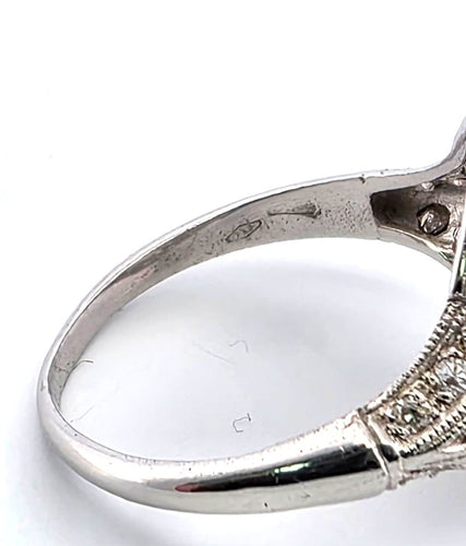 Bague 55 Anello - Anello Old Mine en or blanc 18k et diamants 58 Facettes