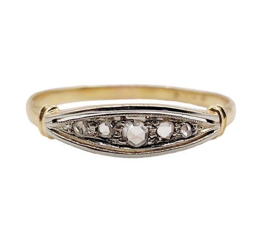 Bague 58 Bague jarretière Art Déco or jaune, diamants taille rose (circa 1920) 58 Facettes A06032