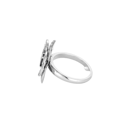 Bague 55.5 Bague Orchidée en or blanc, diamants et saphirs. 58 Facettes