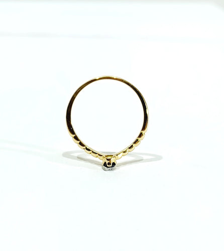 Bague 57.5 Bague or jaune et saphir 58 Facettes