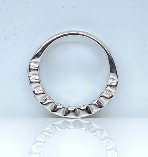 Bague 49 Demie alliance or blanc et diamants 58 Facettes AB635