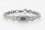 Bracelet Bracelet exclusif en or blanc avec saphir et diamants de style Art Déco 58 Facettes PPK03