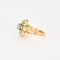 Bague 51 Bague or jaune, turquoises, diamants 58 Facettes