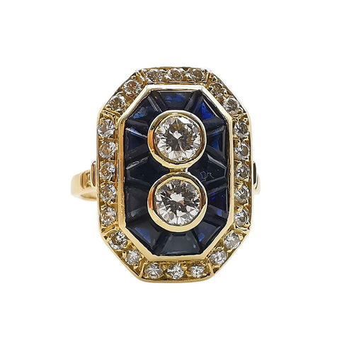 Bague 53 Bague vintage saphirs & diamants 58 Facettes