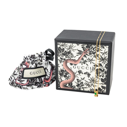 Gucci Ogrlica Privesak Ouroboros Žuto zlato Smaragd 