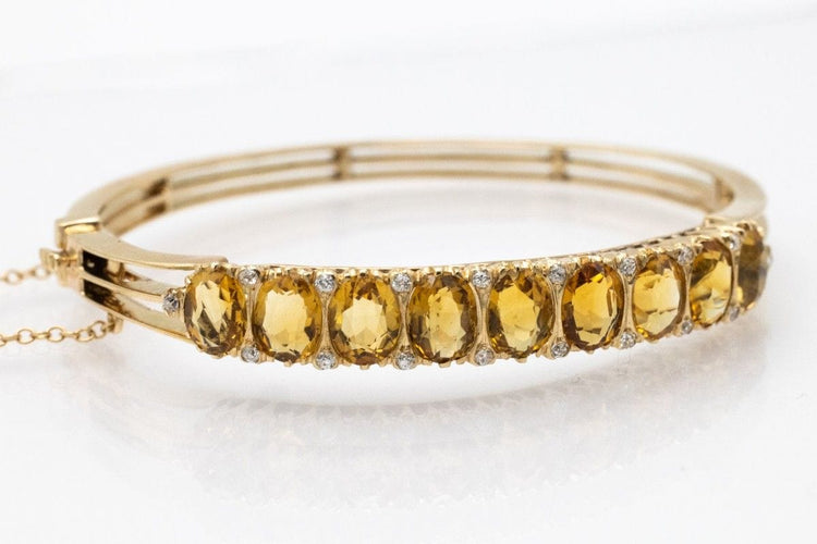 Bracelet Bracelet unique en or avec citrines ovales et diamants 58 Facettes 10592