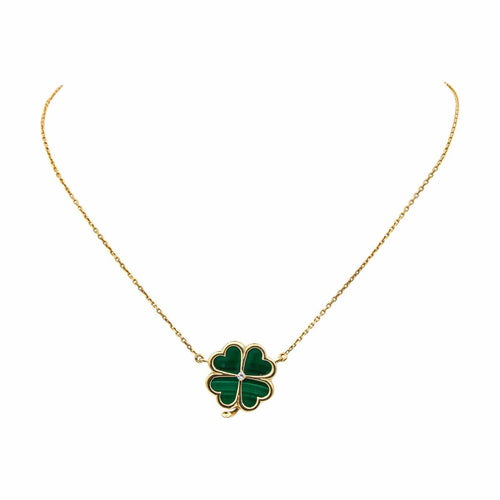 Collier Collier Or jaune Malachite, Diamant 58 Facettes 4891395CN