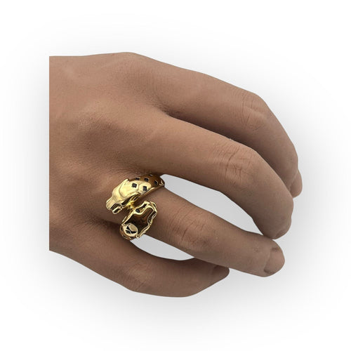 Bague 56 Bague panthère Toi & Moi or jaune et saphirs 58 Facettes 149056468