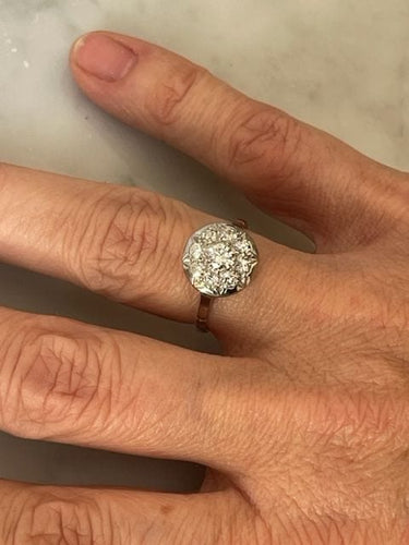 Bague 51 Bague Art Déco, diamants, platine 58 Facettes