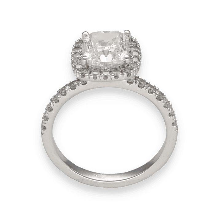 Bague 50 Solitaire diamant en or blanc 58 Facettes