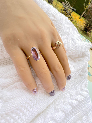 Bague 59 Bague marquise Améthyste en Or Jaune 58 Facettes 1752