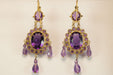 Boucles d'oreilles Antique amethyst gold earrings 58 Facettes 7622