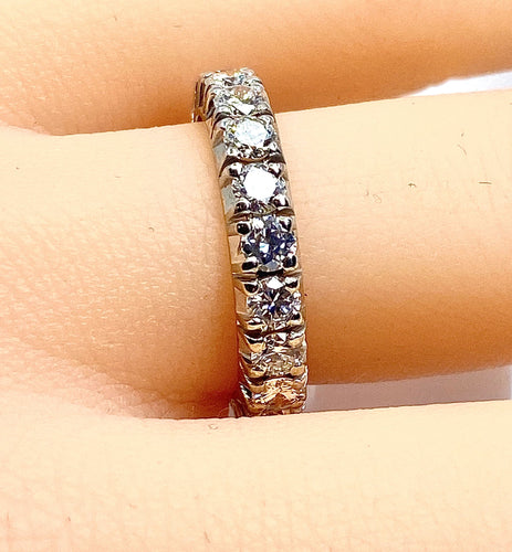 Verighetă Aur alb american, 20 de diamante de 2,30 carate