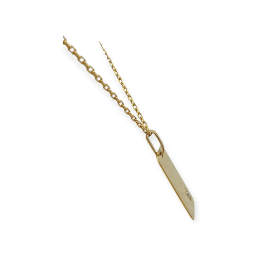 Pendentif Pendentif plaque en or jaune 750 et diamant rond 0,05 ct 58 Facettes 330089746