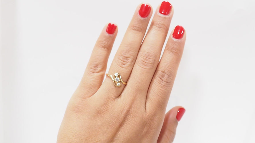 Bague 58 Bague Trilogie En Or Jaune Et Diamants 58 Facettes 32192