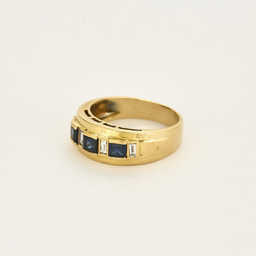 Bague 58,5 Bague en or jaune, saphirs et diamants 58 Facettes MEA4823X2