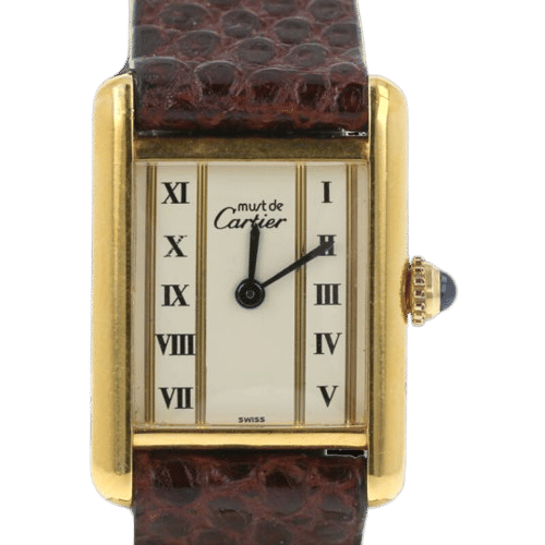 Montre Cartier Montre Tank Vermeil Must De Cartier Vermeil 58 Facettes MT43759