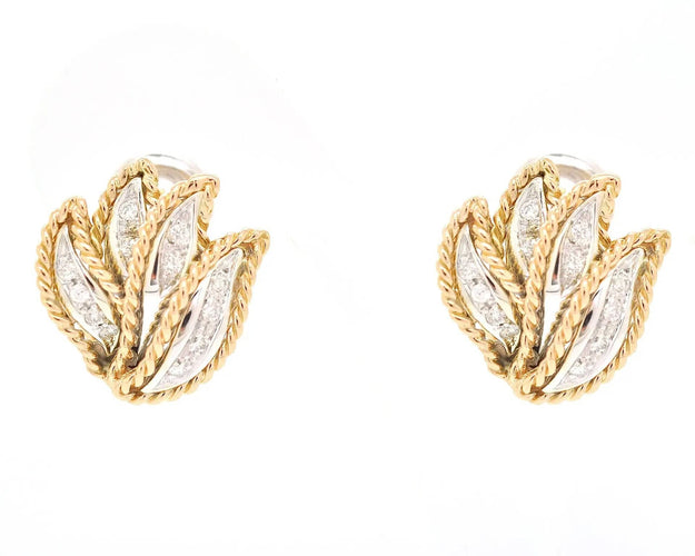 Boucles d'oreilles Boucles d'oreilles en or blanc et rose avec diamants 58 Facettes 12510