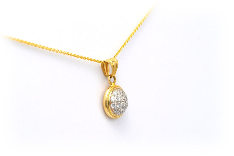 Pendentif Pendentif contemporain en or jaune serti de diamants (+-0.425ct) 58 Facettes 22913