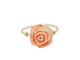 Bague 56 Bague Fleur en or jaune et corail 58 Facettes 33418