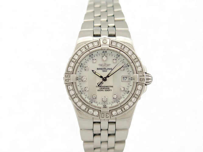 Montre montre BREITLING starliner a71340 30mm lunette diamants acier quartz 58 Facettes 271883