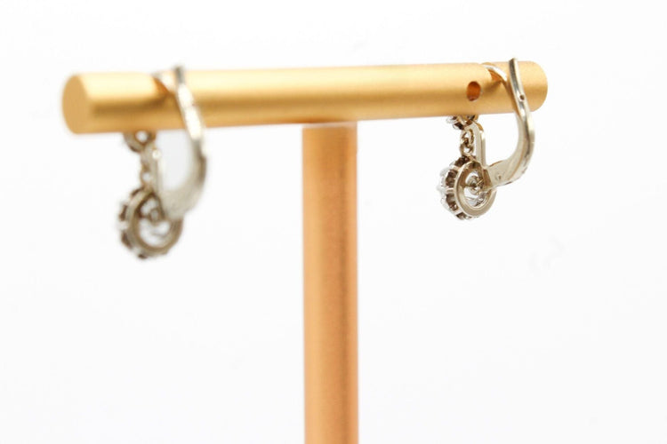 Boucles d'oreilles Boucles d'oreilles dormeuses or blanc diamants 58 Facettes 240657