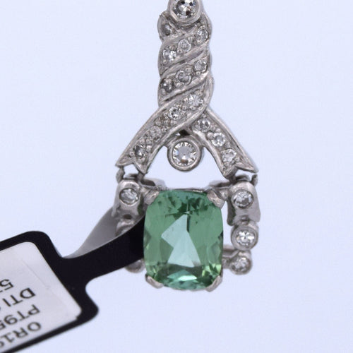 Boucles d'oreilles Boucles d'oreilles en or blanc 18 carats serties de tourmalines et de diamants 58 Facettes OR191