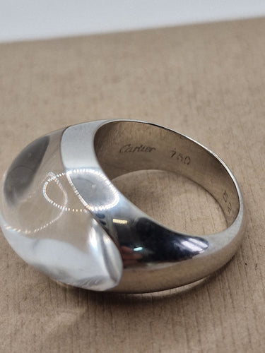 Bague 52 Bague Myst De Cartier avec cristal de roche et pavé de diamants en or blanc 18 carats 58 Facettes