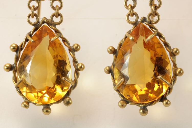 Boucles d'oreilles Boucles d'oreilles antiques en or et topaze 58 Facettes 7638