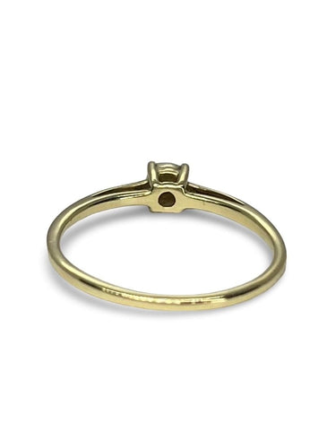 Bague 50 Solitaire or jaune et diamant 0,10 ct 58 Facettes 77901