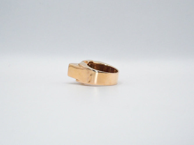 Bague 55 Bague Tank or jaune rubis diamants 58 Facettes 5007