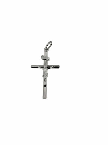 Pendentif UnoAErre Pendentif Crucifix italien en or blanc 58 Facettes