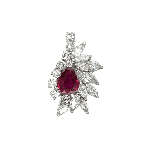 Pendentif Pendentif Cccktail or blanc rubis et diamants 58 Facettes 1.0002595/6