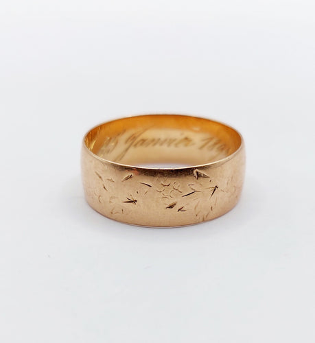 Bague 52 Large bague jonc victorienne or rose 58 Facettes A05312