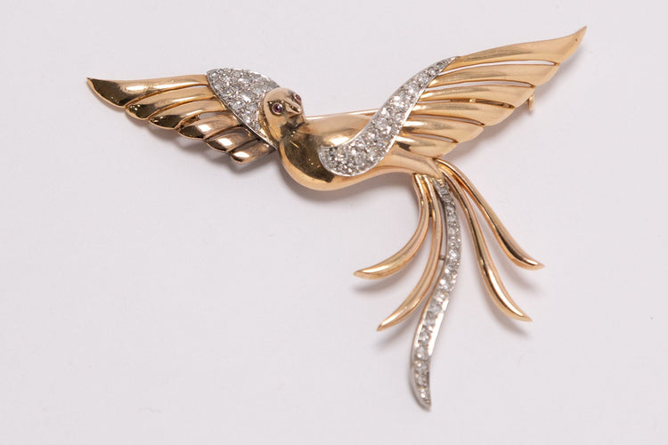 Broche broche en or et diamants 58 Facettes