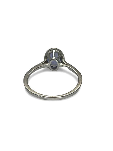 Bague 51.5 Bague or blanc Tanzanites et Diamants 58 Facettes 00000501