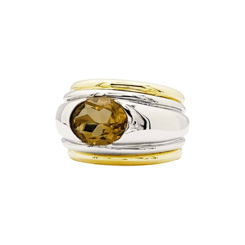 Bague 49 Bague Boucheron, "Roxane" deux tons d'or et citrine. 58 Facettes 35236