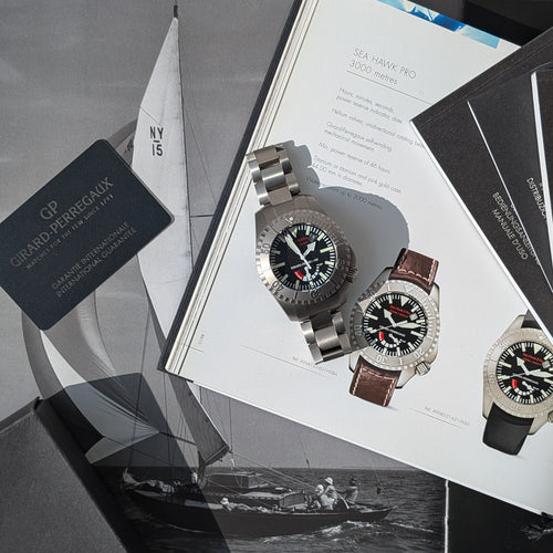 Montre Girard Perregaux Sea Hawk II Pro 3000m 49940 Titanium 2010 Deep Diver + International Guarantee + Papers RARE with Titanium Strap 58 Facettes