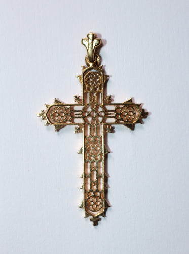 Pendentif Pendentif croix ajourée en or jaune 58 Facettes 593