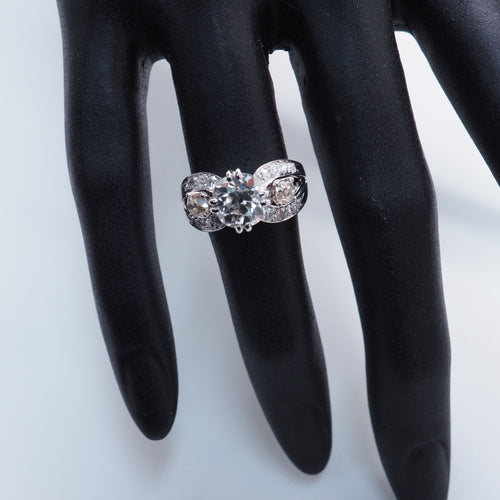 Bague Solitaire en platine, diamant 1.9 ct époque 1930 58 Facettes 4438