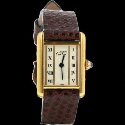 Montre Cartier Montre Tank Vermeil Must De Cartier Vermeil 58 Facettes MT43759