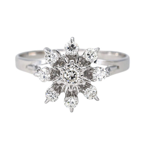 Bague 54 Bague Marguerite  Or blanc Diamant 58 Facettes 4555741RV
