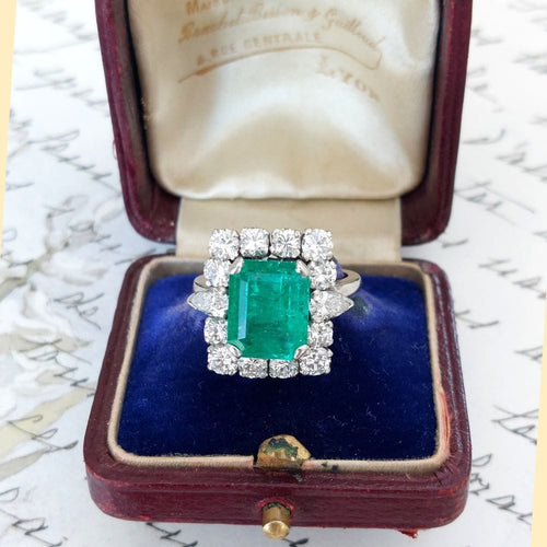 Bague 53 Bague émeraude de Colombie "Merveilleuse" - platine, diamants et émeraude - certifiée 58 Facettes 227