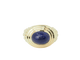 Bague 51.5 Bague godronnée en or jaune et cabochon Lapis Lazuli 58 Facettes 29996