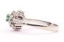 Bague 60 Bague Années 70 en or blanc sertie d'une émeraude et de diamants 58 Facettes B406