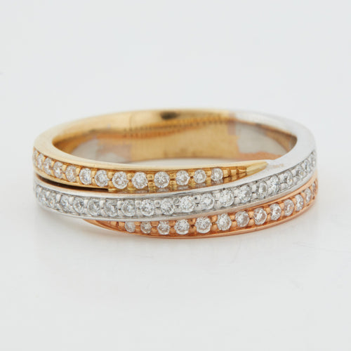 Bague 52 BAGUE 3 OR 18 CARATS 58 Facettes REF 9041/19