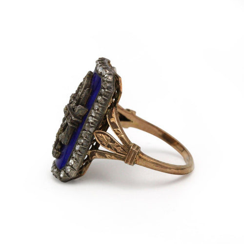 Bague 60 Bague XIXème - Or, Argent, Email et Diamants 58 Facettes 250259R
