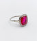 Ring Art Deco white gold, synthetic ruby and rose-cut diamonds (circa 1930) 