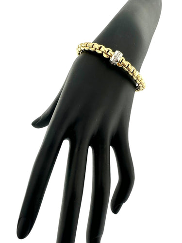 Bracelet Bracelet Fope Flex en or jaune et blanc avec diamants 58 Facettes