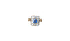 Bague 54 Bague Rectangulaire or rose Saphir 1,10 Cts et Diamants 58 Facettes